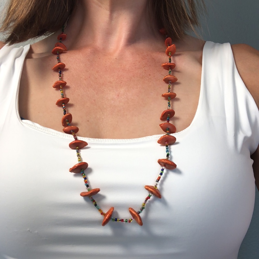 Single Strand Seed And Bead Vintage Necklace